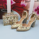 New Brand Luxury Crystal Bridal Wedding shoe and purse