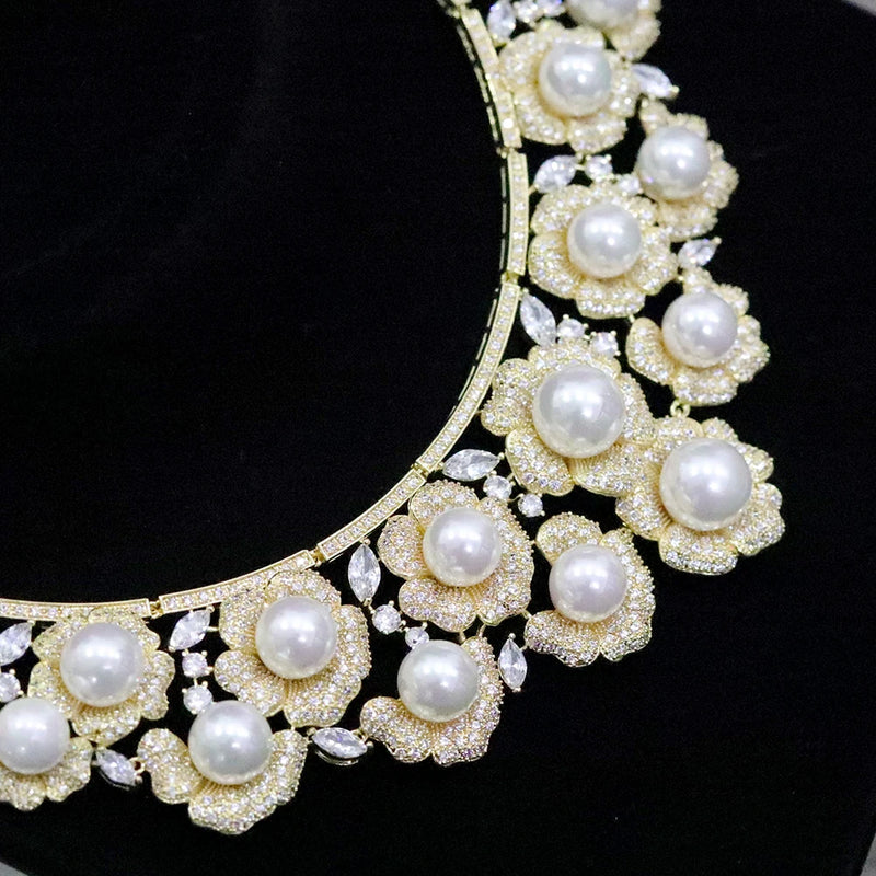 High Quality Zircon Pearls Jewelry sets