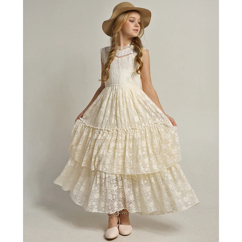 2-12 Years Old Summer Lace Girls Dress