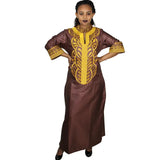 Women dashiki soft embroidery long dress