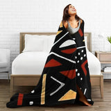 African Bogolan Mudcloth Pattern Blanket