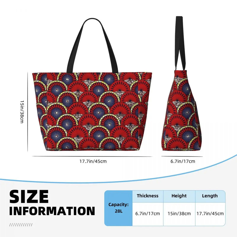 Women Big Capacity African Patterns Beach Gym Travel Bags