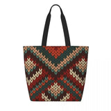 Kawaii Printing Geometric Ankara Pattern Shopping Tote Bags