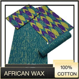 Ankara African kente gold  Real Wax Fabric