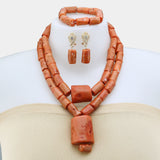 New Real Coral Coral Beads Jewelry Set