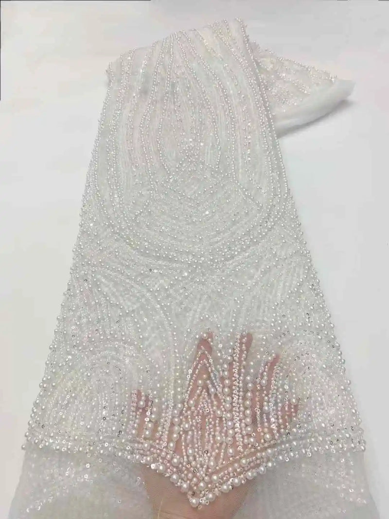 5.1KG/5Y Handmade Beaded Lace Fabric