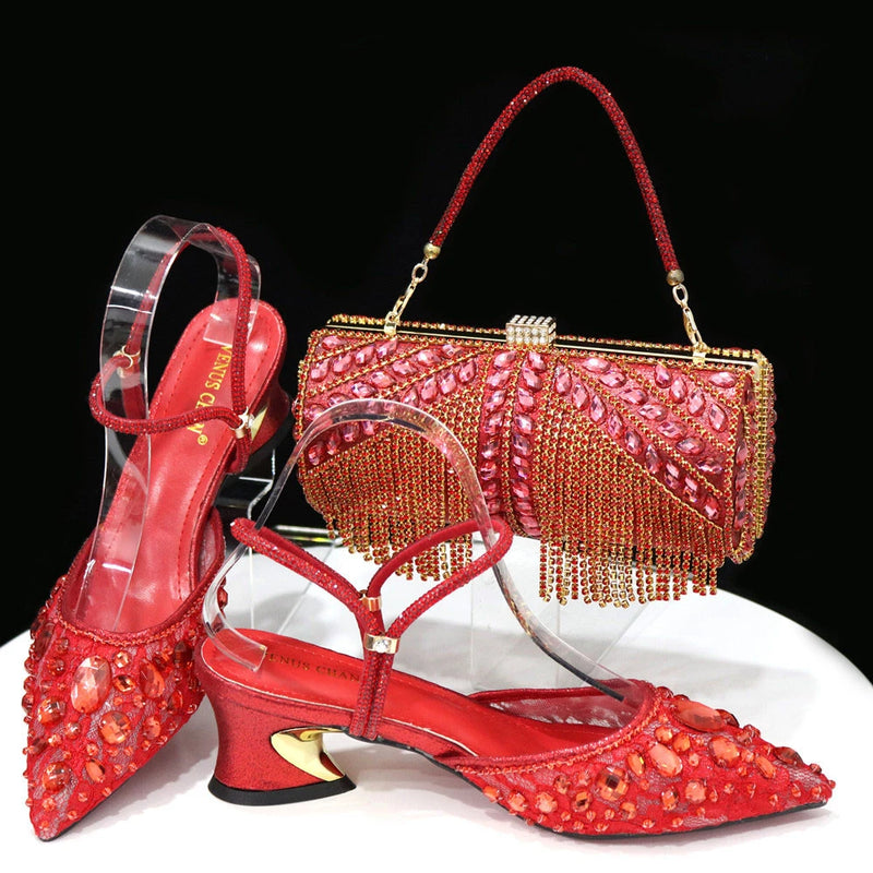 Nigerian Party Italian Design Ladies Shoes and Bag Set