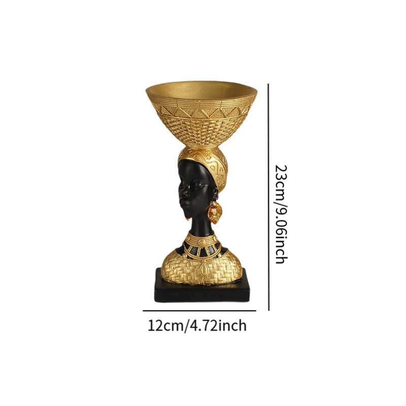 New African Tribal Lady Statue Decor