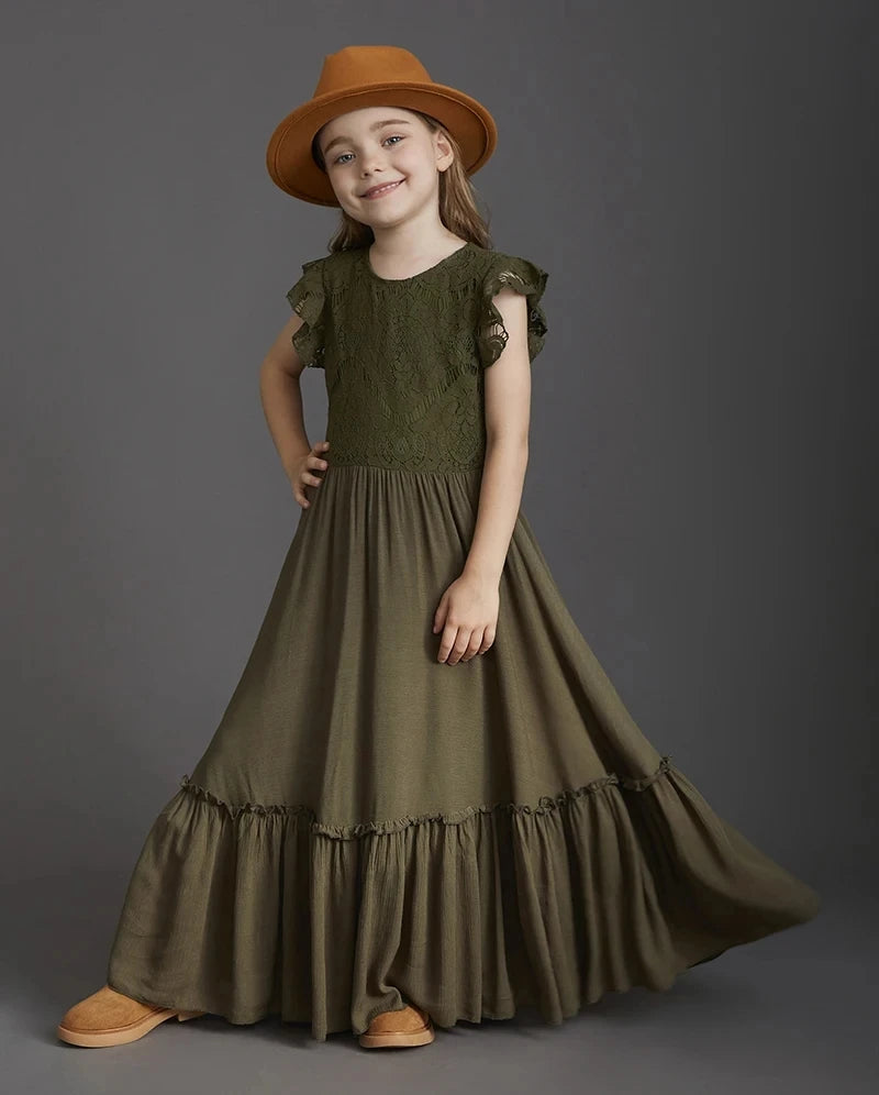 3-14 years Girls New Lace Bohemia Long Dresses