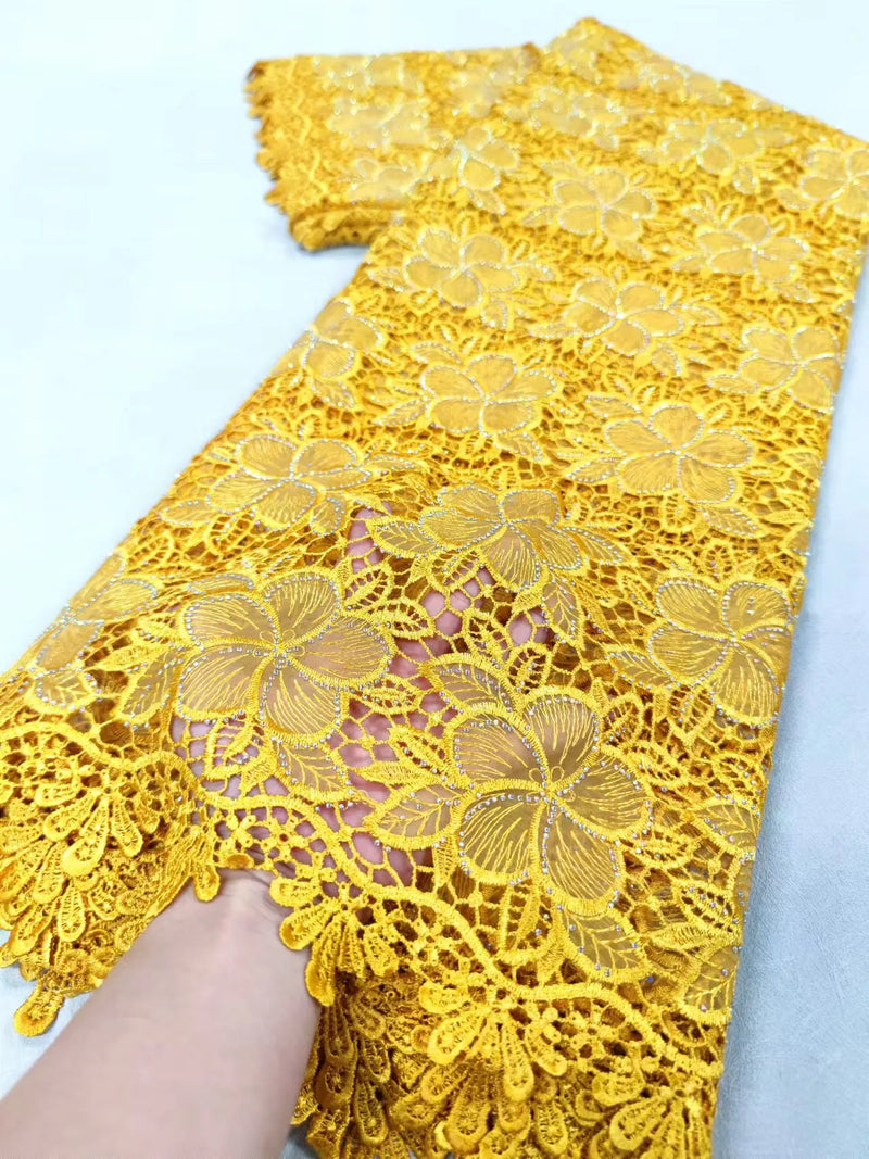 High Quality African NigerianChiffon Cord Lace Fabric