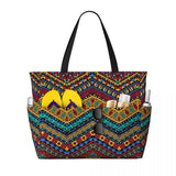 Women Large Capacity African Wax Design Gym Beach Travel Bags