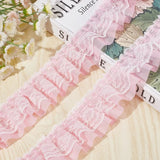 New Pink Double-Layer Pleated Chiffon Lace