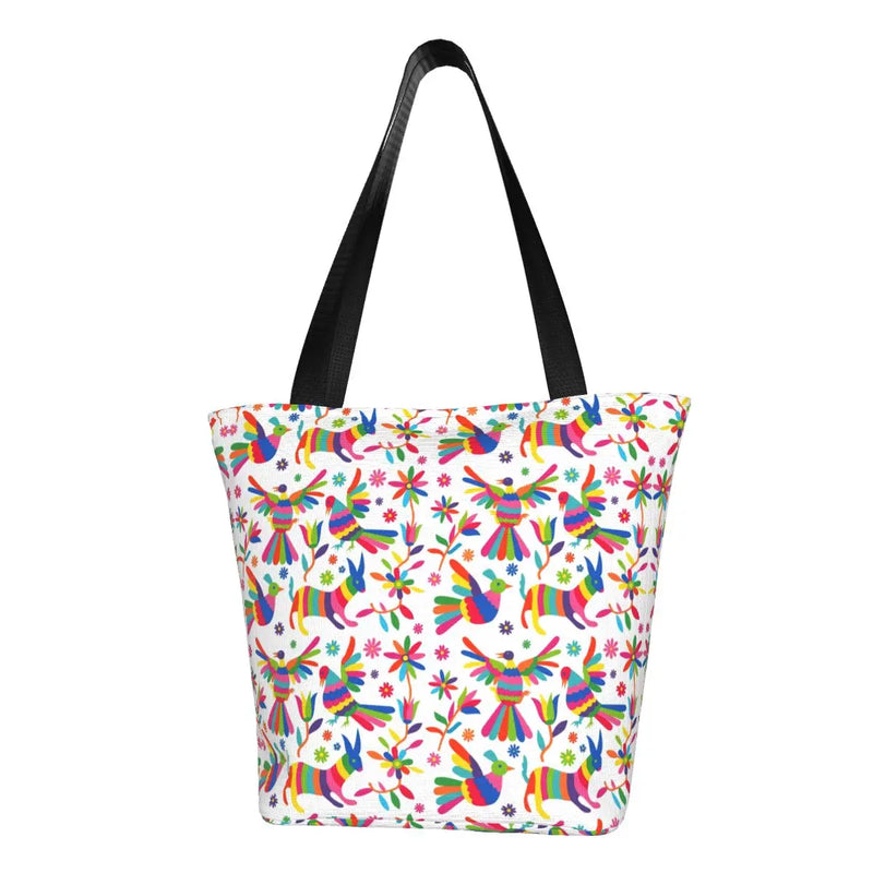 New Mexican Spanish Embroidery Flowers Tote Bags