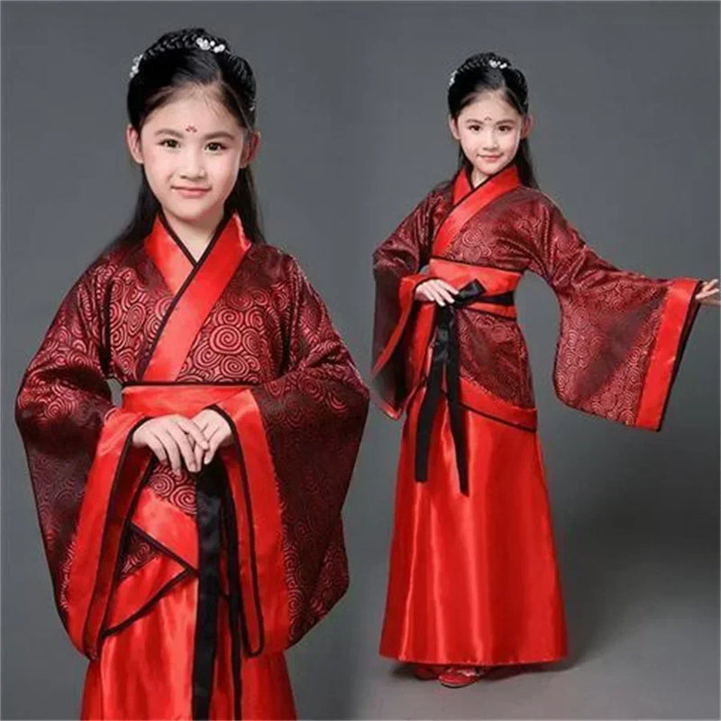 Children Girls Lion Dance China Clothing