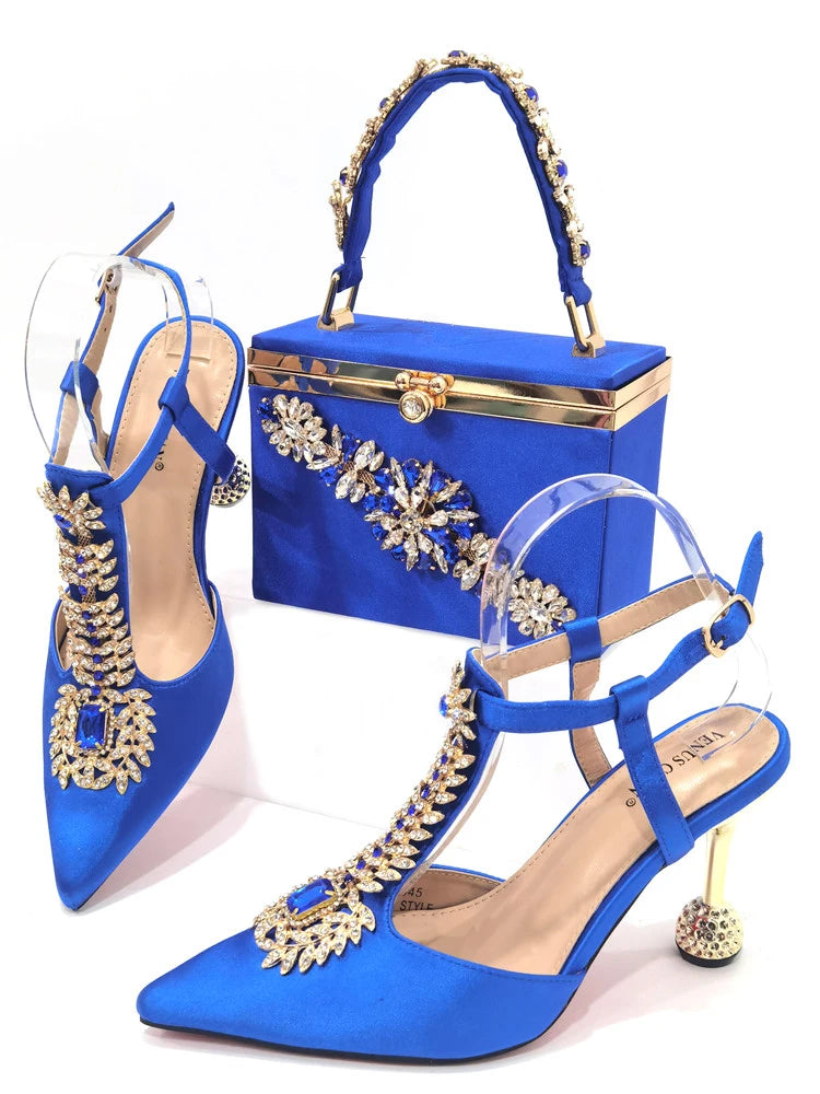 High Quality African Style Ladies Shoes And Bags Set