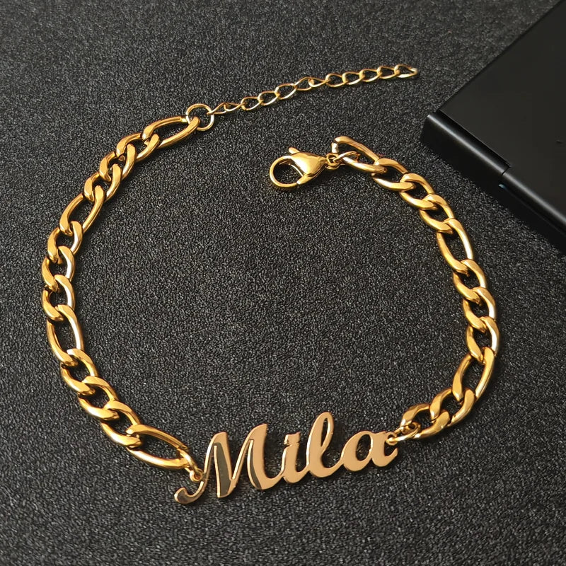 New Customized Name Necklace Bracelet Set