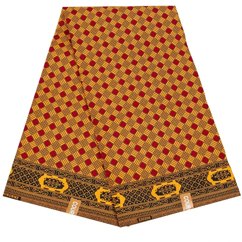 Ankara African Print Leaf Pattern Real Wax