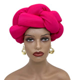 New Big Braid Head Band African Raw Silk Turban Cap