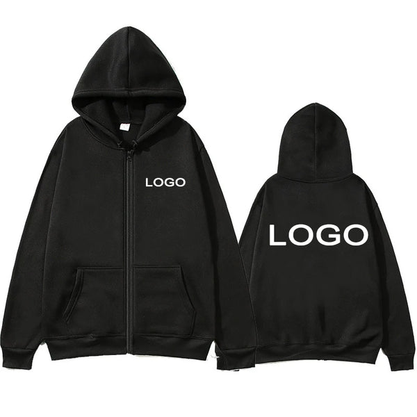 New Customized Printed Zipper Up Hoodie