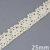 New White Beige Cotton Embroidered Lace