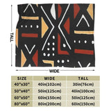 African Bogolan Mudcloth Pattern Blanket