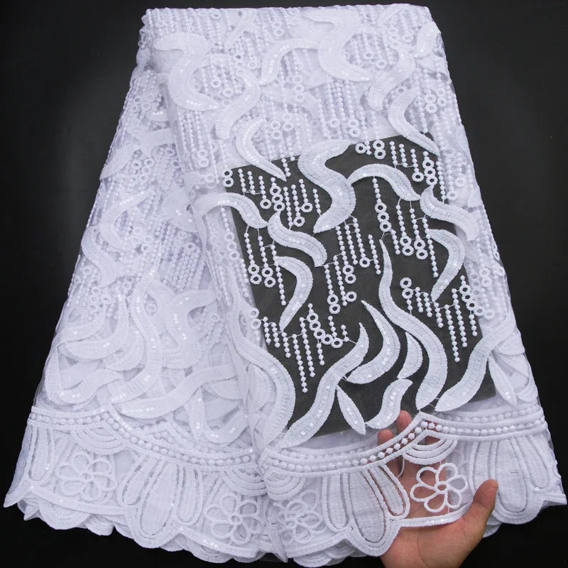 New Nigerian French Mesh Lace Fabric