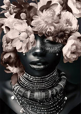 African Woman Flower Canvas Print Posters