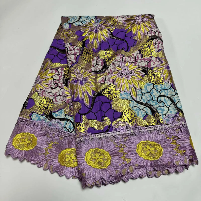 100% Cotton Ankara Wax Satin Print Fabric