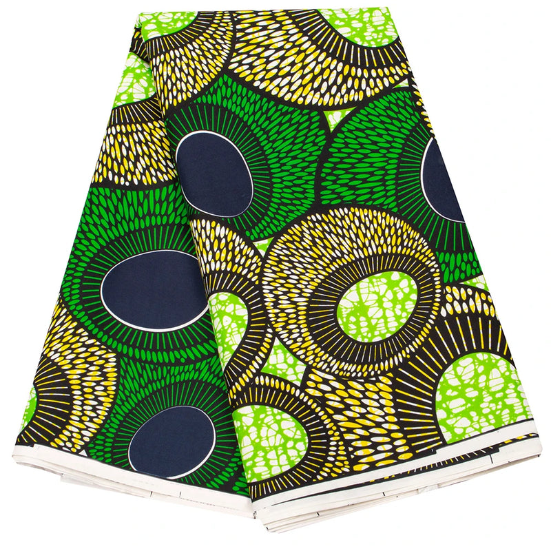 Ankara African Print Leaf Pattern Real Wax