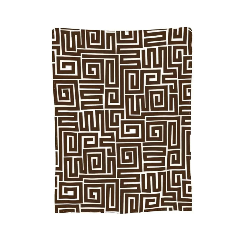 African Bogolan Mudcloth Pattern Blanket