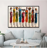 African Woman Oil Painting on Canvas Posters