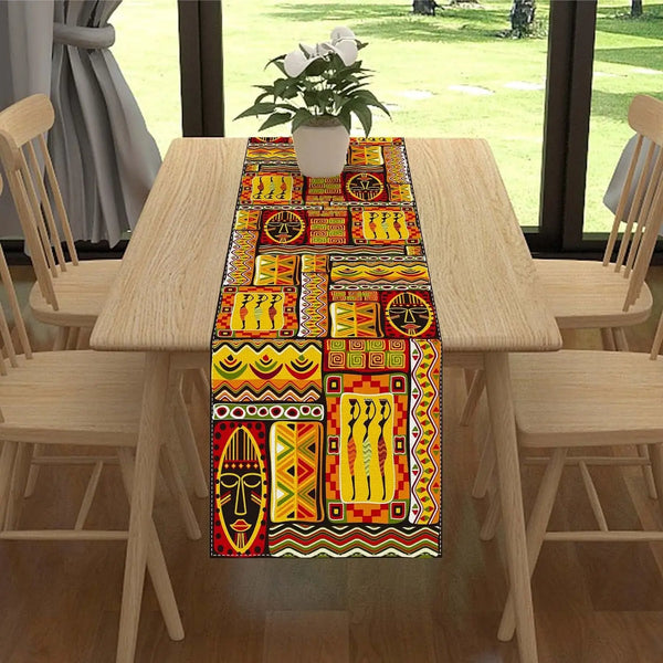 New Ethnic Bohemian African Totems Linen Table Decor