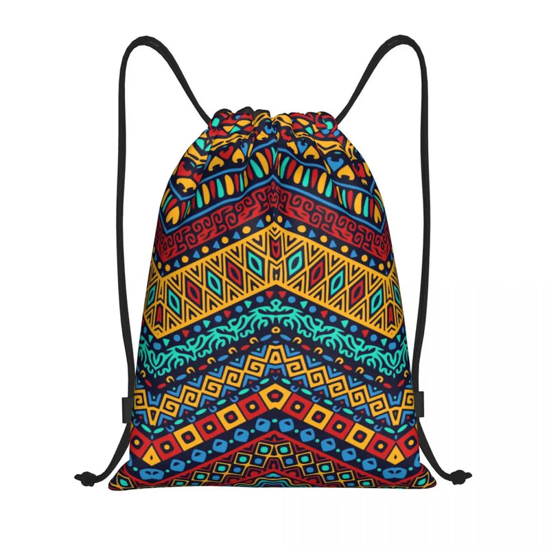 New Wax Print Ankara Kente Pattern Drawstring Bag