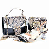 New Arrival African Wedding Shoes and Bag Set