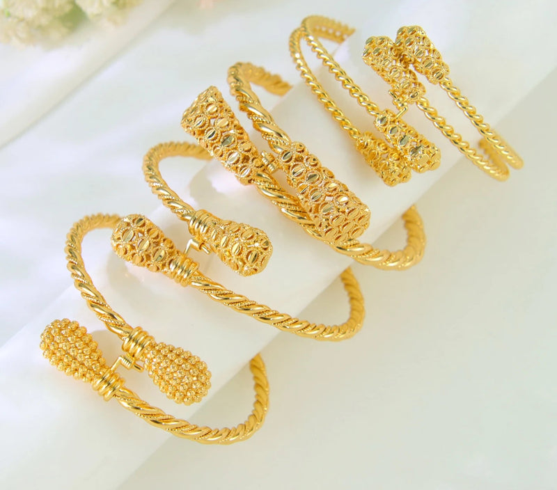 New Dubai Gold Plated Cuff Bracelets