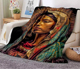 Cartoon Africa Ethiopian Custom Painting Art Soft Flannel Blanket