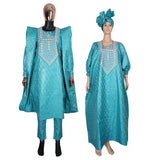 Women Traditional Bazin Embroidery Wedding Party Dresses