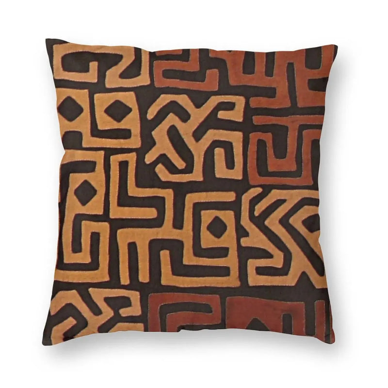 African Mud Cloth Square Pillowcase