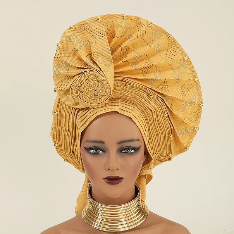 High Quality Latest Nigerian Wedding Women Auto Gele Turban