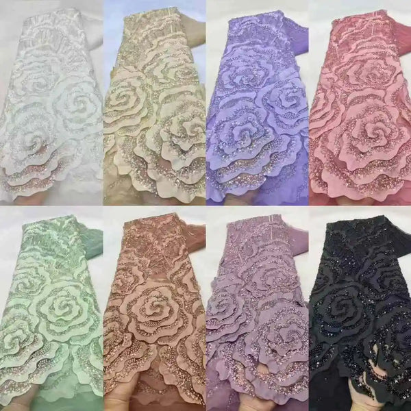 New Luxury African Beads Lace Fabric