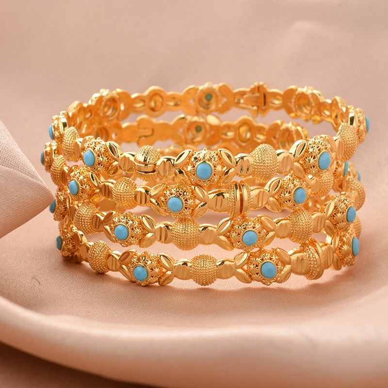 4pcs/lot  gold-Plated Bangles Dubai Bracelet