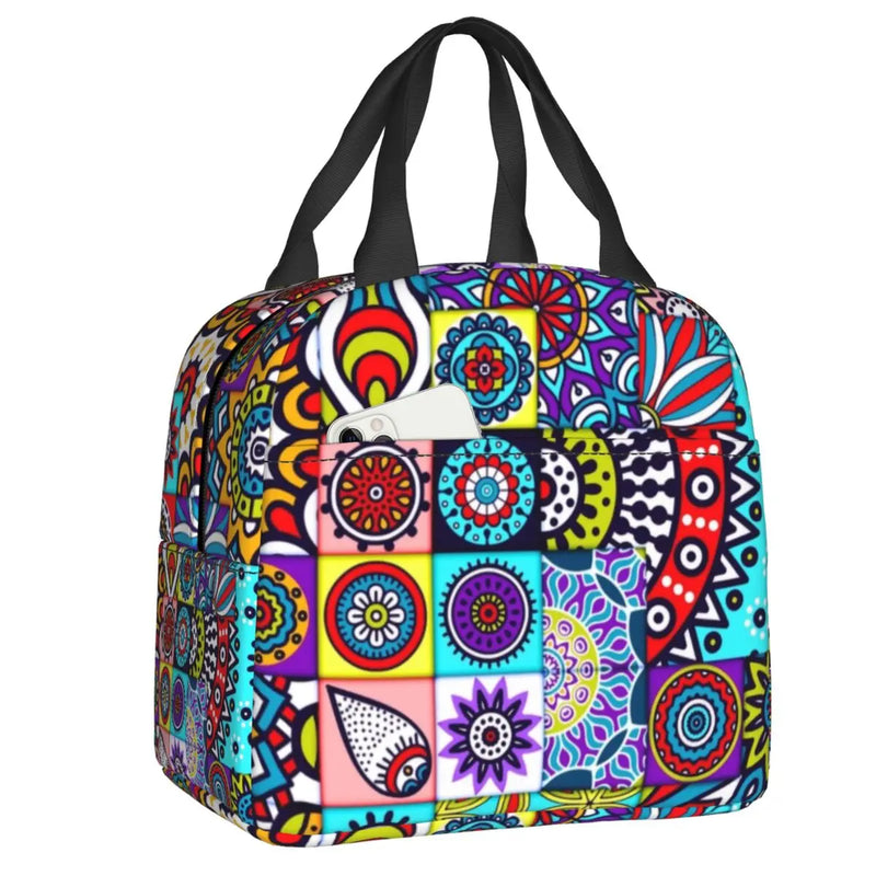 Ankara Dutch Wax Print Thermal Insulated Lunch Bags