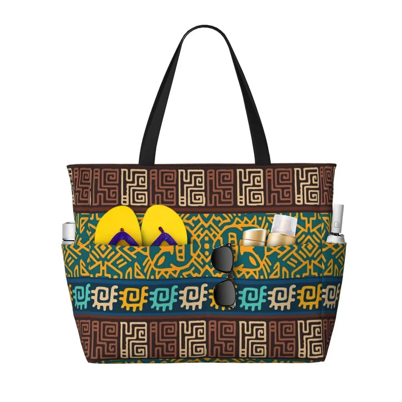 Women Big Capacity African Patterns Beach Gym Travel Bags