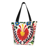 New Mexican Spanish Embroidery Flowers Tote Bags