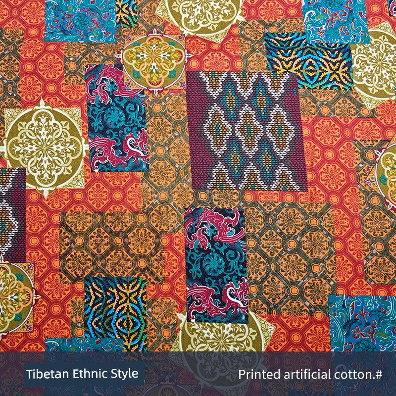 Ethnic Style Bohemia Fabric Print Cotton Linen Clothing Fabric