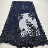 African Nigerian Embroidered Tulle Lace Fabric