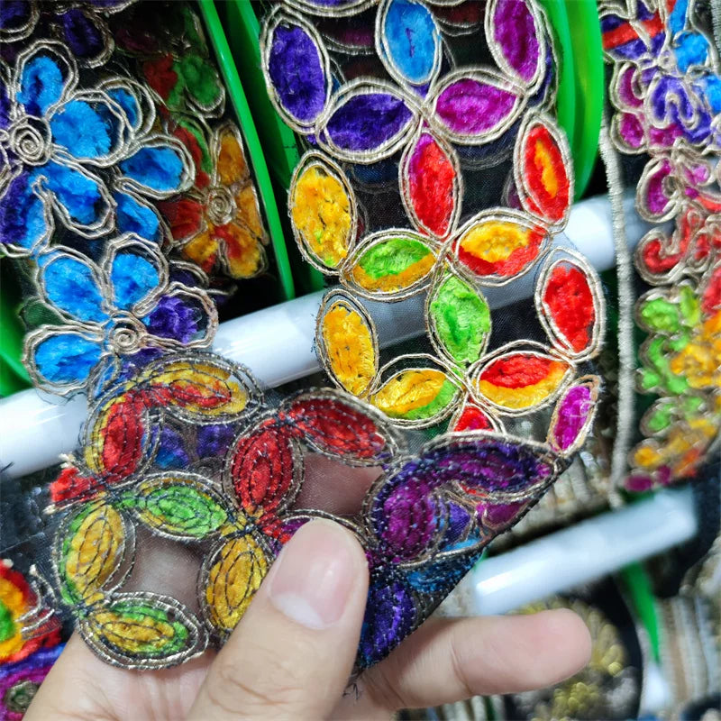 New Colorful Thread Sequins African Lace