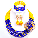 New Crystal Beaded Nigerian Wedding African Beads Jewelry Set