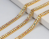 3 Rows Rhinestone Cup Chain