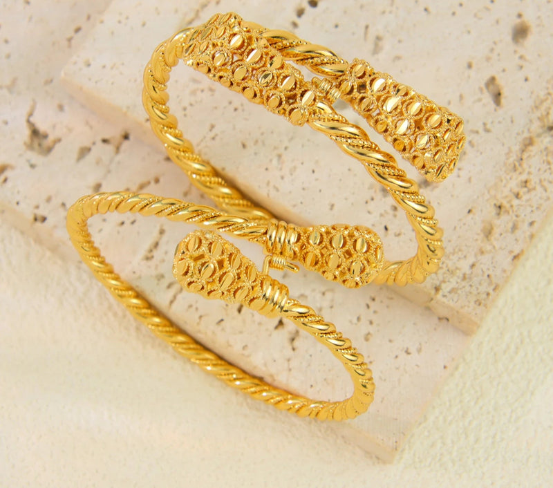 New Dubai Gold Plated Cuff Bracelets